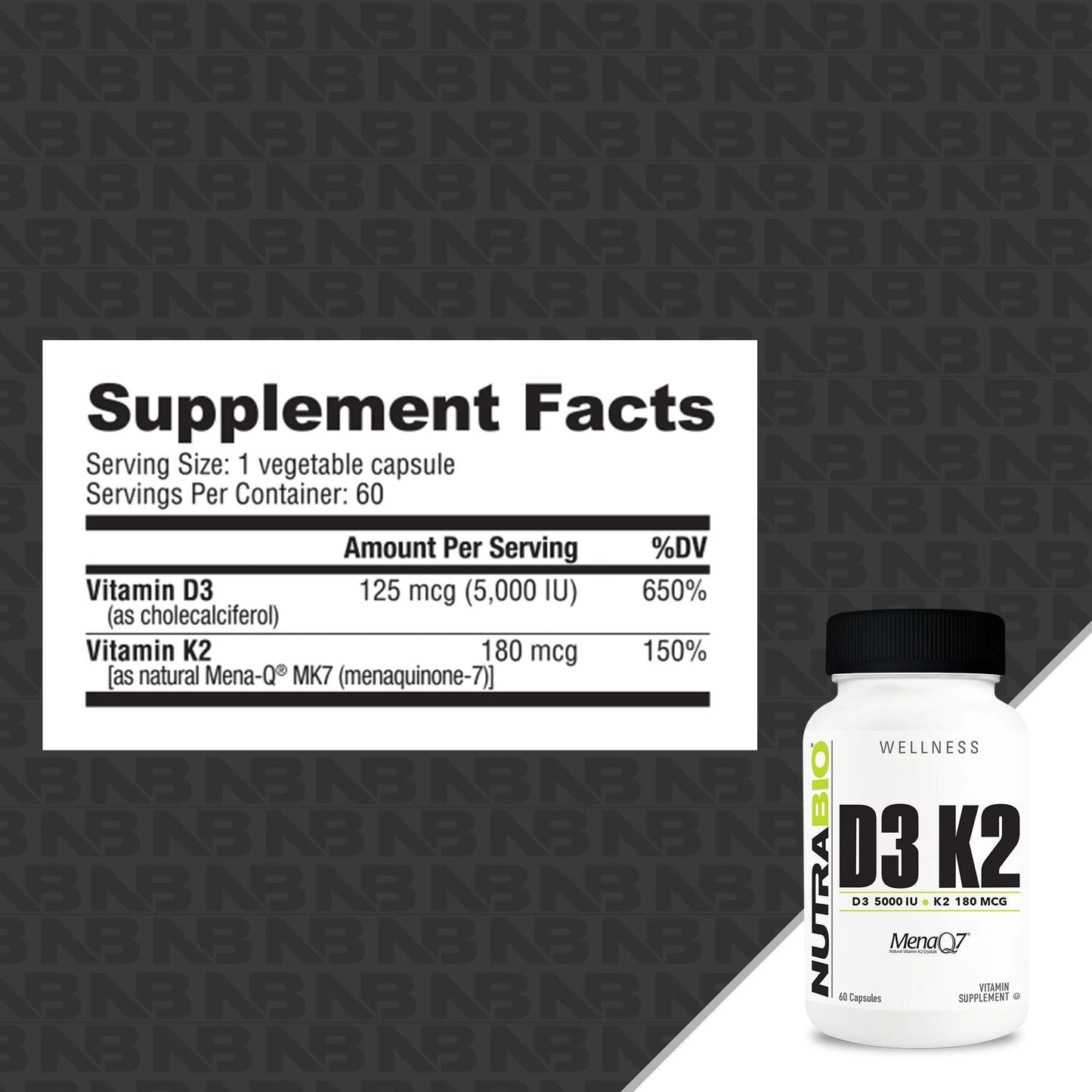 NutraBio - Vitamin D3 & K2 - Vitamin & Mineral - Animal Supps | Sports Nutrition & Supplement Store | Vineland, NJ