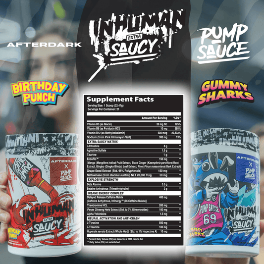 Afterdark x Pump Sauce - Inhuman Extra Saucy Pre - Workout - Gummy Sharks - Pre - Workout - Animal Supps | Sports Nutrition & Supplement Store | Vineland, NJ