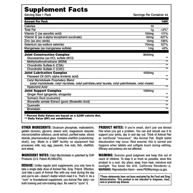 Animal - Flex Comprehensive Joint Care - 44ct - Joint Support - Animal Supps | Supplement, Sports Nutrition, and Vitamin Shop | Vineland NJ