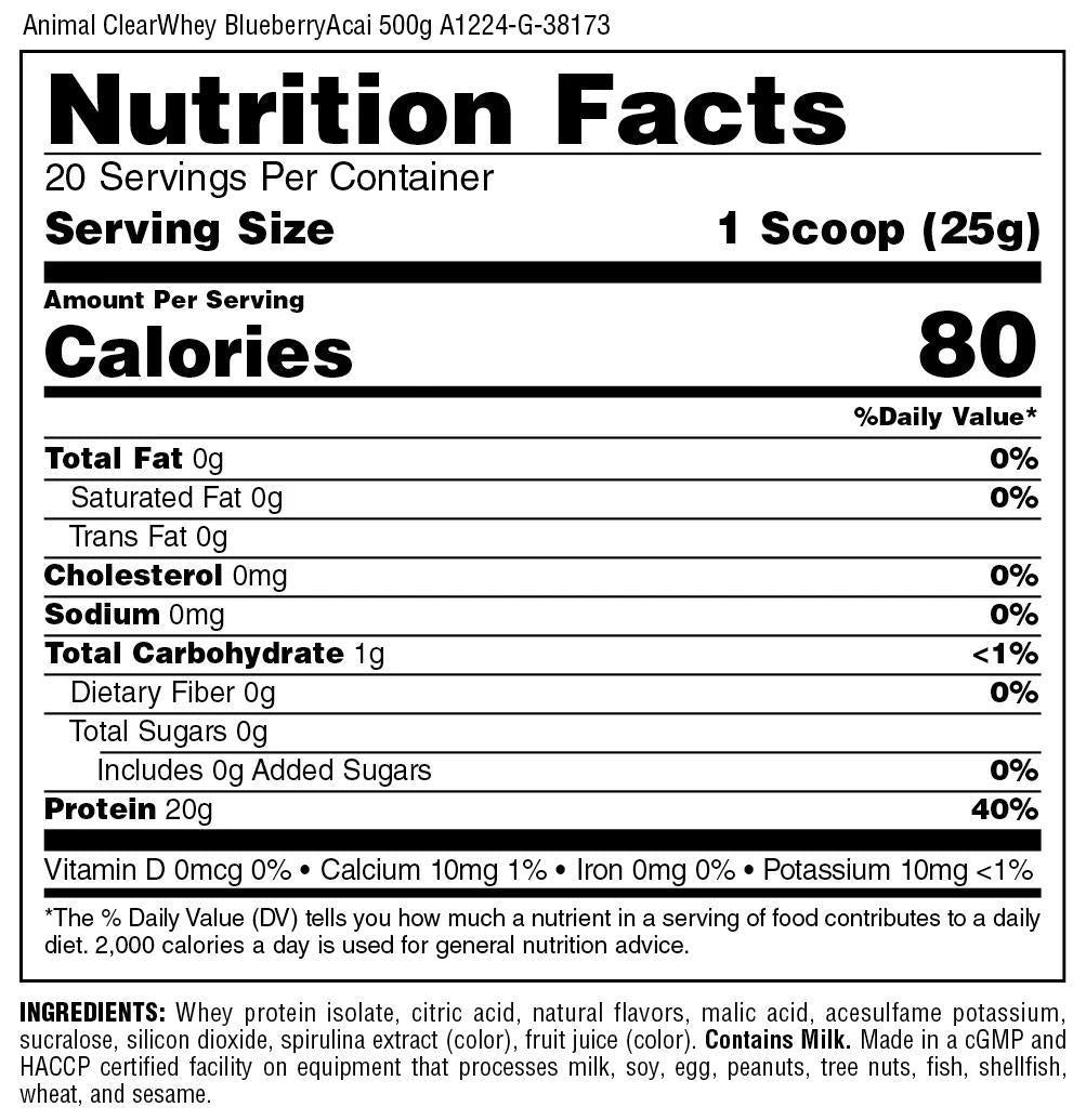 AnimalPak - Clear Whey Isolate - Protein - Animal Supps | Sports Nutrition & Supplement Store | Vineland, NJ