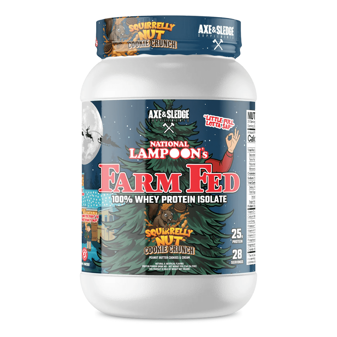 Axe & Sledge - Farm Fed - National Lampoon's Squirrelly Nut Cookie Crunch (PB Cookies & Cream) 28serv - Protein - Animal Supps | Sports Nutrition & Supplement Store | Vineland, NJ