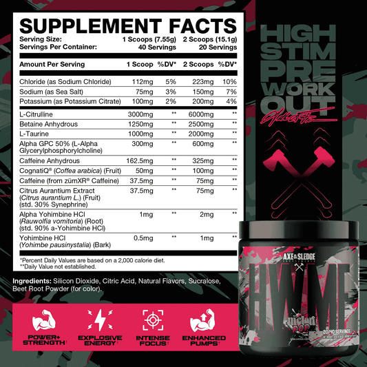 Axe & Sledge - HWMF Pre - Workout - Pre - Workout - Animal Supps | Sports Nutrition & Supplement Store | Vineland, NJ