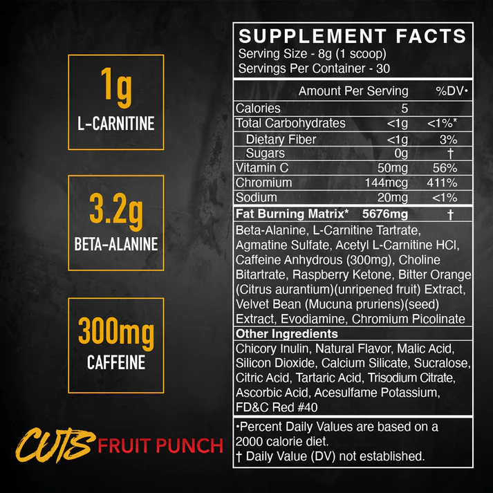 Black Market - CUTS - Fruit Punch 30serv - Pre - Workout - Animal Supps | Sports Nutrition & Supplement Store | Vineland, NJ