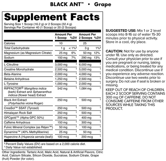 Bucked Up - Black Ant Pre - Citrus - Pre - Workout - Animal Supps | Sports Nutrition & Supplement Store | Vineland, NJ