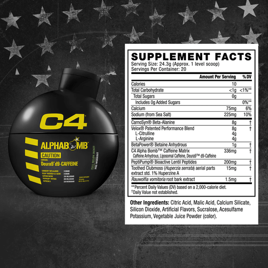 Cellucor - C4 AlphaBomb™ Pre - Workout - Behind Lemony Lines - Pre - Workout - Animal Supps | Supplement, Sports Nutrition, and Vitamin Shop | Vineland NJ