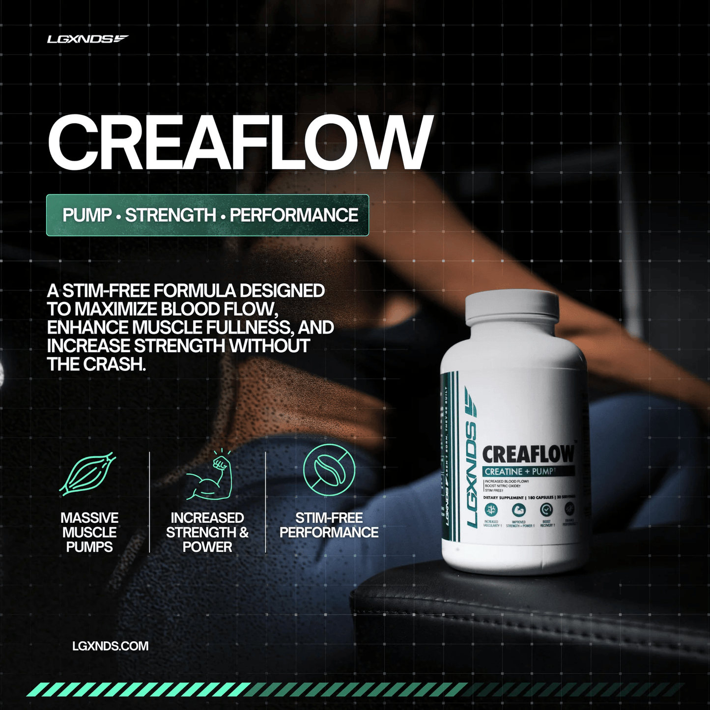 LGXNDS - CreaFlow Creatine + Pump - 30serv - Creatine - Animal Supps | Supplement, Sports Nutrition, and Vitamin Shop | Vineland NJ