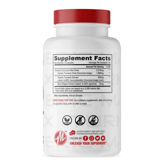 Metabolic Nutrition - Turmeric - 90ct - Herbal Supplement - Animal Supps | Sports Nutrition & Supplement Store | Vineland, NJ