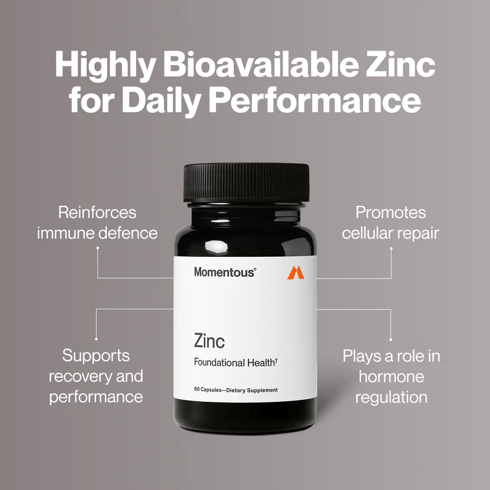 Momentous - Zinc - 60ct - Vitamin & Mineral - Animal Supps | Supplement, Sports Nutrition, and Vitamin Shop | Vineland NJ
