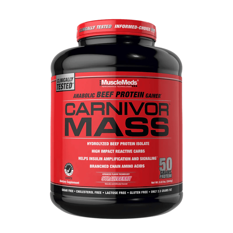 MuscleMeds - Carnivor Mass Gainer - Strawberry 6lb - Mass Gainer - Animal Supps | Sports Nutrition & Supplement Store | Vineland, NJ