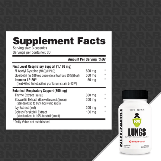 NutraBio - Lungs - 30serv - Respiratory Support - Animal Supps | Sports Nutrition & Supplement Store | Vineland, NJ
