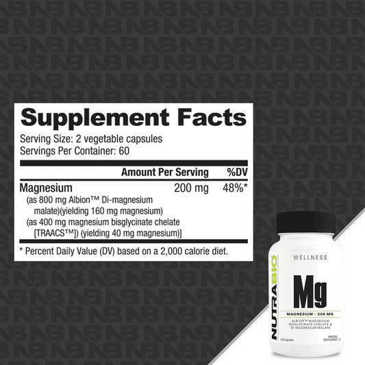 NutraBio - Magnesium Complex (200mg) - 120ct - Magnesium - Animal Supps | Sports Nutrition & Supplement Store | Vineland, NJ