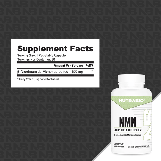 NutraBio - NMN (Nicotinamide Mononucleotide) - Capsule - Vitamin & Mineral - Animal Supps | Sports Nutrition & Supplement Store | Vineland, NJ