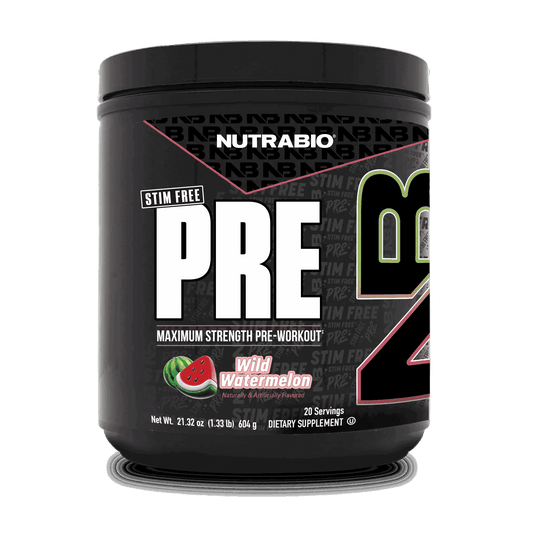 NutraBio - PRE Stim Free - Wild Watermelon - Non - Stim Pre Workout - Animal Supps | Sports Nutrition & Supplement Store | Vineland, NJ