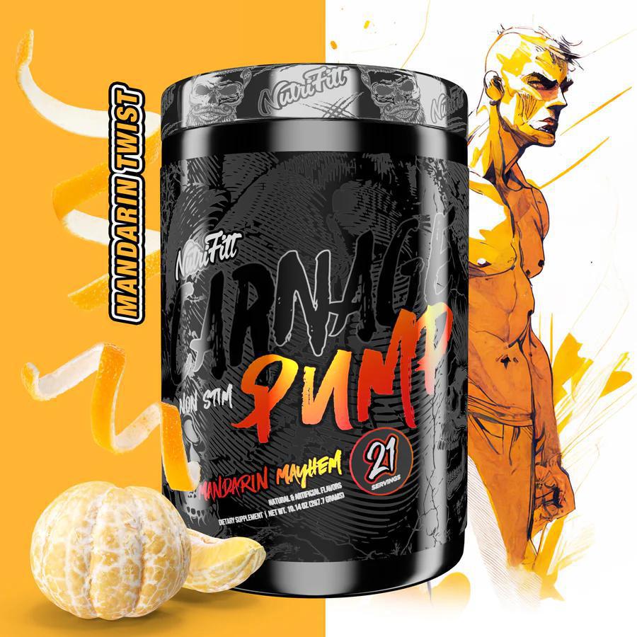 NutriFitt - Carnage Pump - Mandarin Mayhem 21serv - Pre - Workout - Animal Supps | Sports Nutrition & Supplement Store | Vineland, NJ