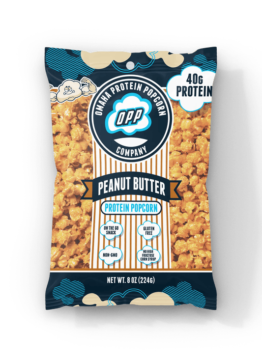 Omaha Protein Popcorn - Peanut Butter 8oz - Protein Snack - Animal Supps | Sports Nutrition & Supplement Store | Vineland, NJ