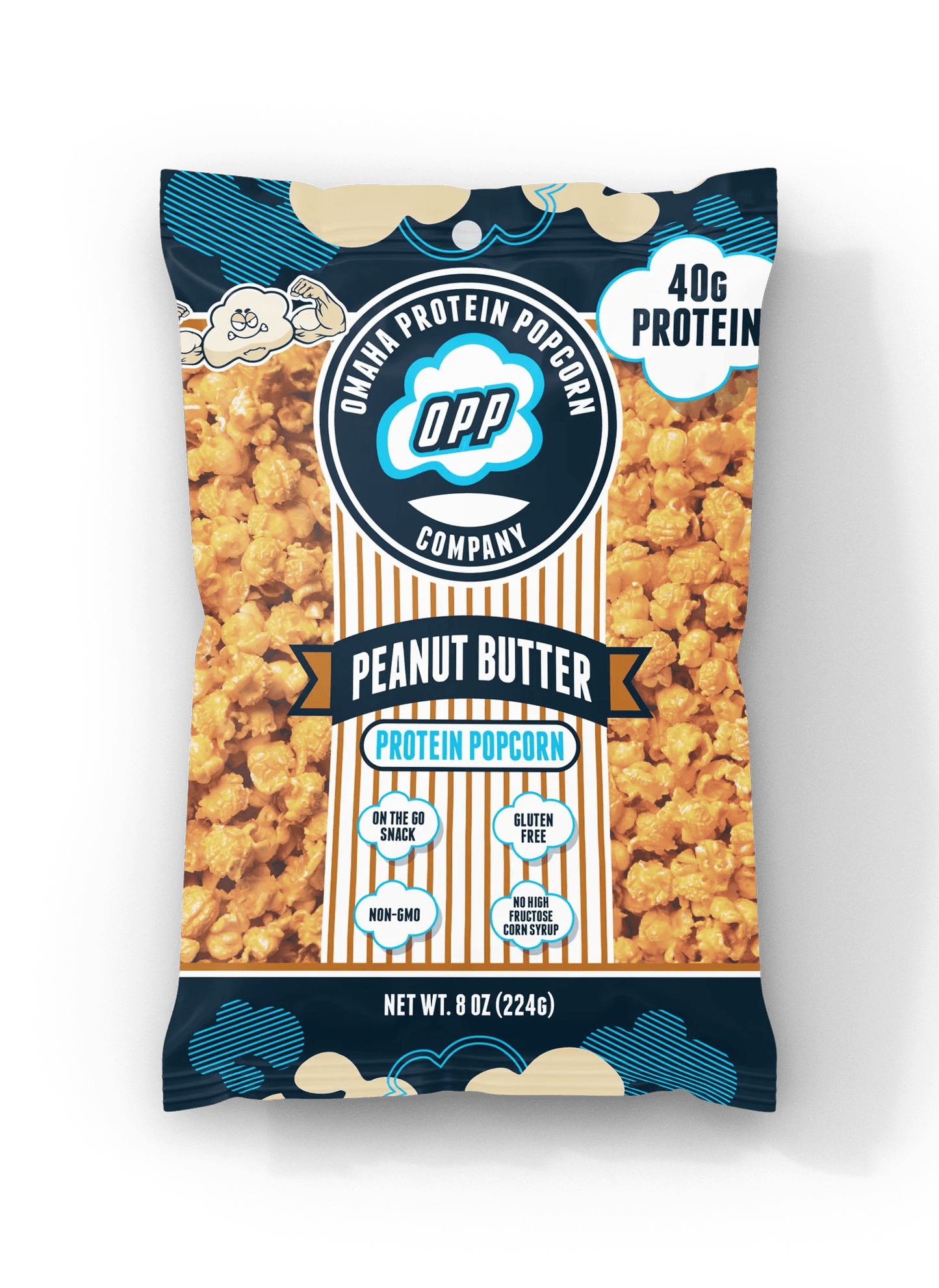 Omaha Protein Popcorn - Peanut Butter 8oz - Protein Snack - Animal Supps | Sports Nutrition & Supplement Store | Vineland, NJ