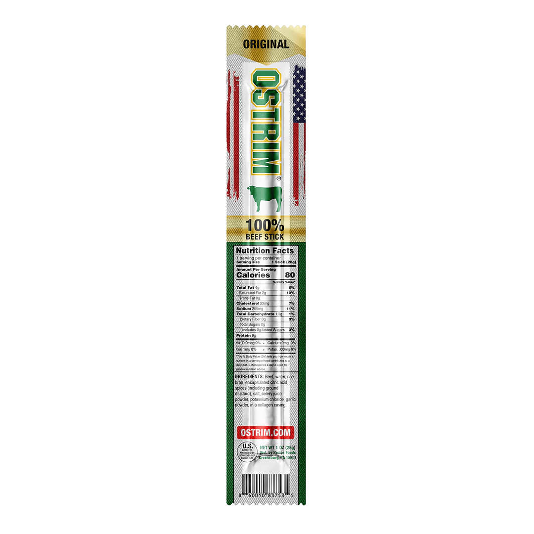 Ostrim - Grass - Fed Beef Sticks - Original Single - Meat Snacks - Animal Supps | Supplement, Sports Nutrition, and Vitamin Shop | Vineland NJ