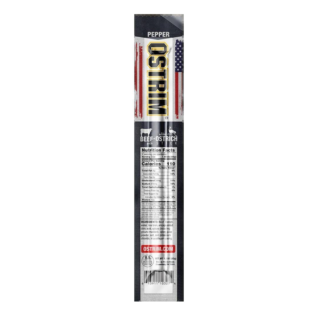 Ostrim Sticks - Pepper - Beef Single - Meat Snacks - Animal Supps | Supplement, Sports Nutrition, and Vitamin Shop | Vineland NJ