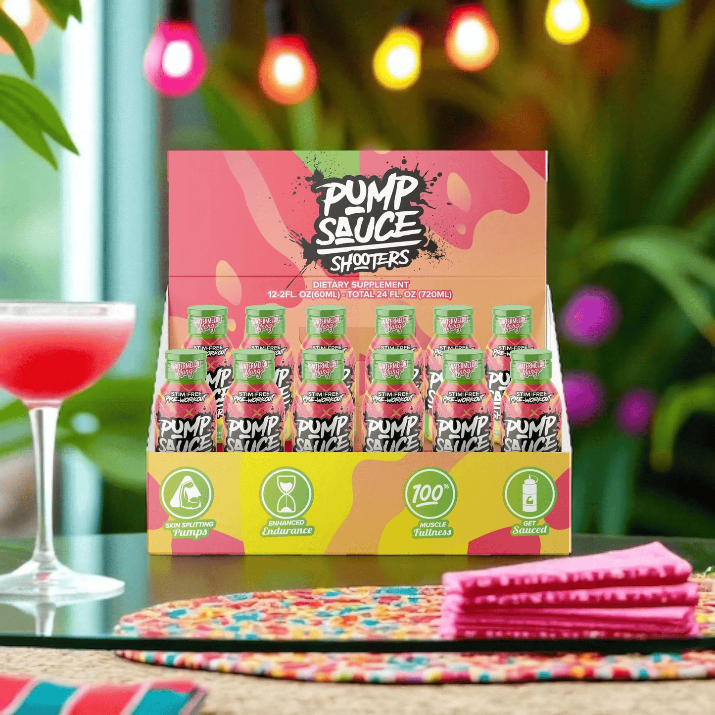 Pump Sauce Shooters - Watermelon Margarita Single - Non - Stim Pre Workout - Animal Supps | Sports Nutrition & Supplement Store | Vineland, NJ