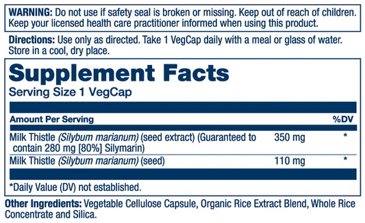 Solaray - Milk Thistle Seed Extract - 350mg 30ct - Herbal Supplement - Animal Supps | Sports Nutrition & Supplement Store | Vineland, NJ