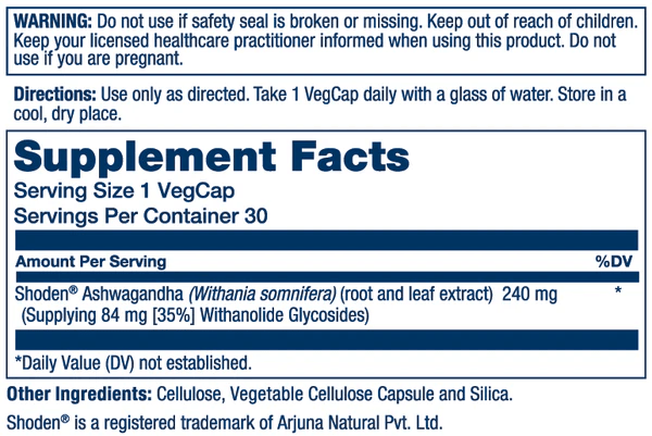 Solaray - ProSorb Ashwagandha 18x - 240mg 30ct - Herbal Supplement - Animal Supps | Supplement, Sports Nutrition, and Vitamin Shop | Vineland NJ