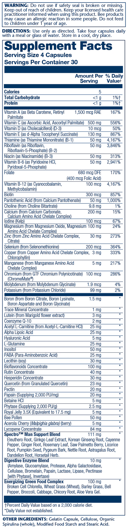 Solaray - Spectro Man Multivitamin - 120ct - Multi Vitamin - Animal Supps | Sports Nutrition & Supplement Store | Vineland, NJ