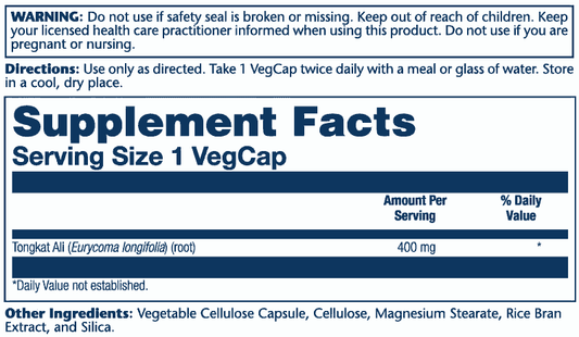 Solaray - Tongkat Ali 400mg - Herbal Supplement - Animal Supps | Sports Nutrition & Supplement Store | Vineland, NJ