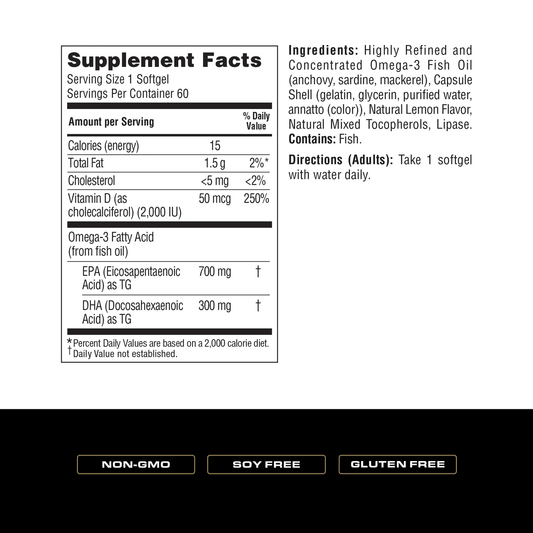 Spoken Nutrition - High EPA Fish Oil +D - 60ct - Fish Oil - Animal Supps | Sports Nutrition & Supplement Store | Vineland, NJ