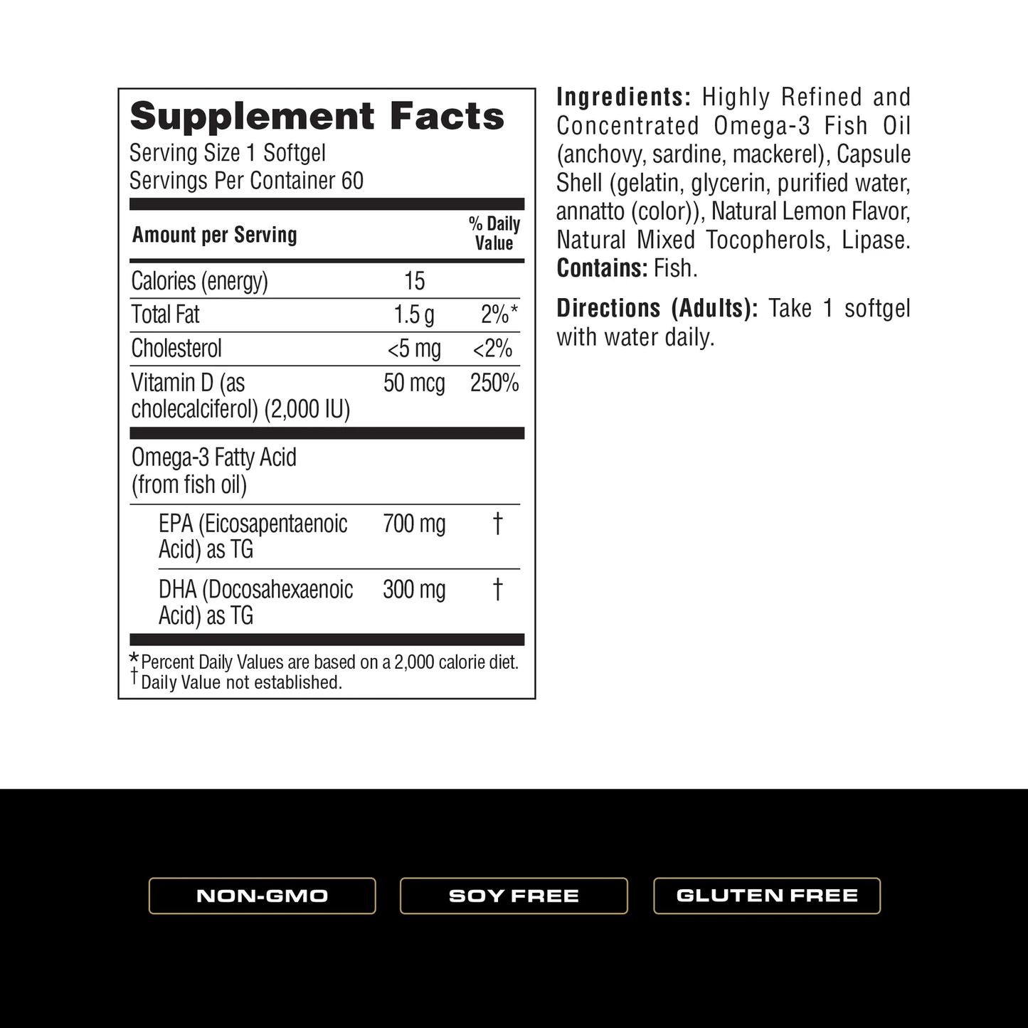 Spoken Nutrition - High EPA Fish Oil +D - 60ct - Fish Oil - Animal Supps | Sports Nutrition & Supplement Store | Vineland, NJ