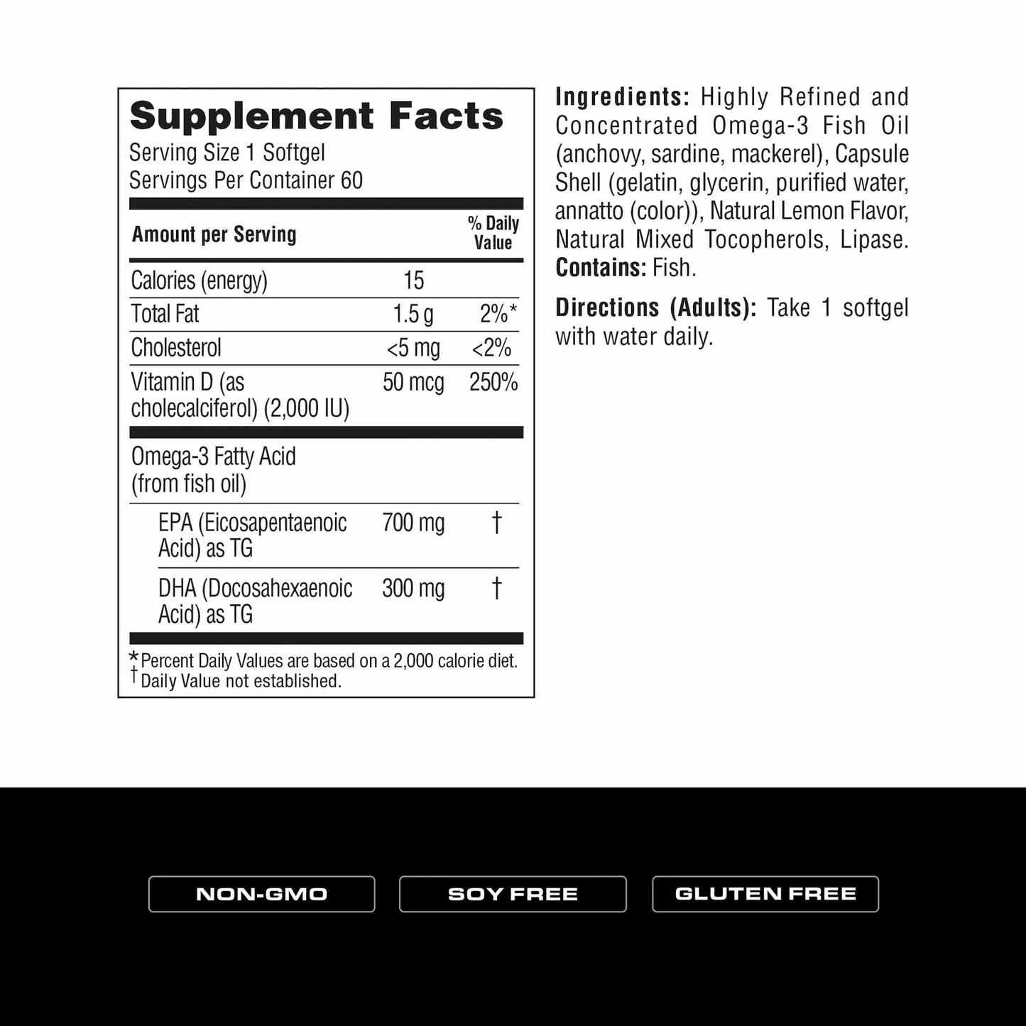 Spoken Nutrition - High EPA Fish Oil +D - 60ct - Fish Oil - Animal Supps | Sports Nutrition & Supplement Store | Vineland, NJ