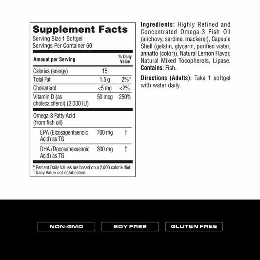 Spoken Nutrition - High EPA Fish Oil +D - 60ct - Fish Oil - Animal Supps | Sports Nutrition & Supplement Store | Vineland, NJ