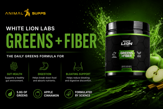 White Lion Labs Greens + Fiber: The Daily Greens Formula for Gut Health, Digestion, and Bloating Support - Animal Supps | Supplement, Sports Nutrition, and Vitamin Shop | Vineland NJ