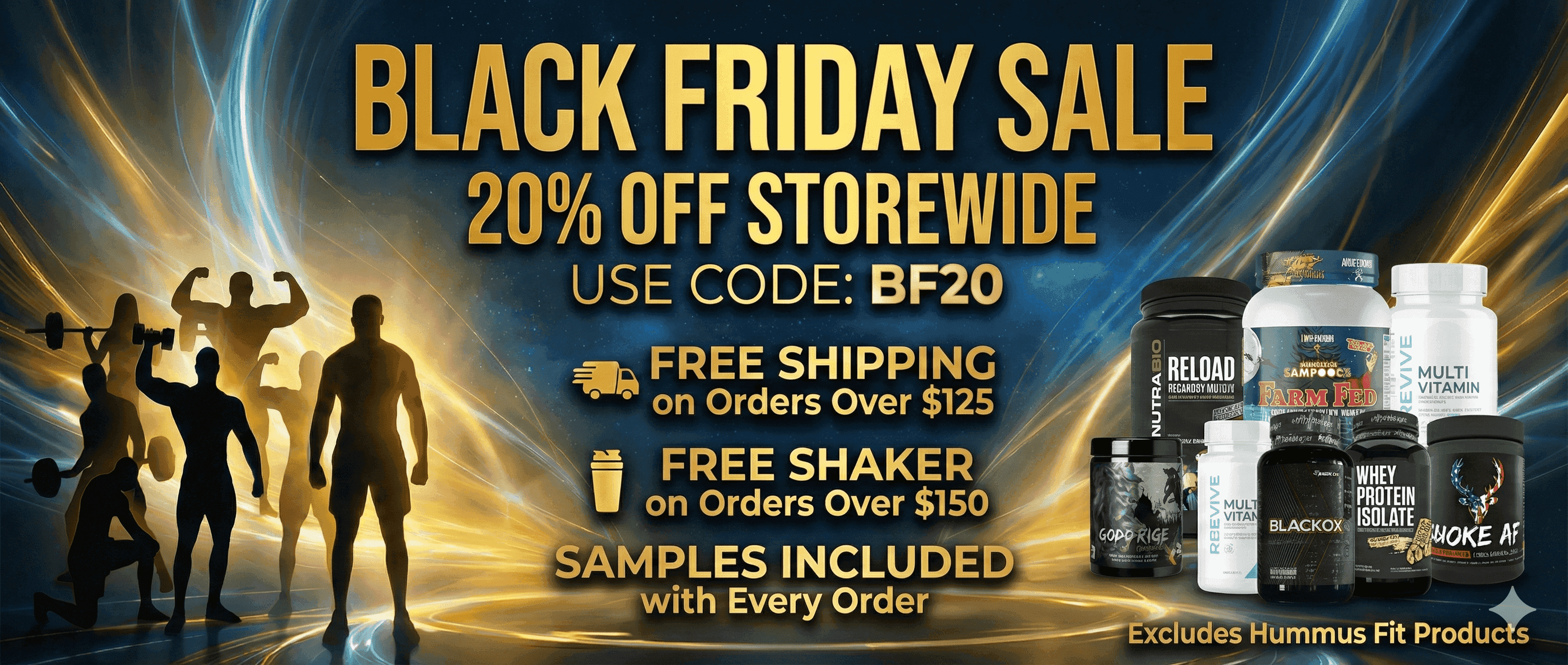 Photo showing Black Friday 2025 Sale - 20% Off Storewide excluding Hummus Fit