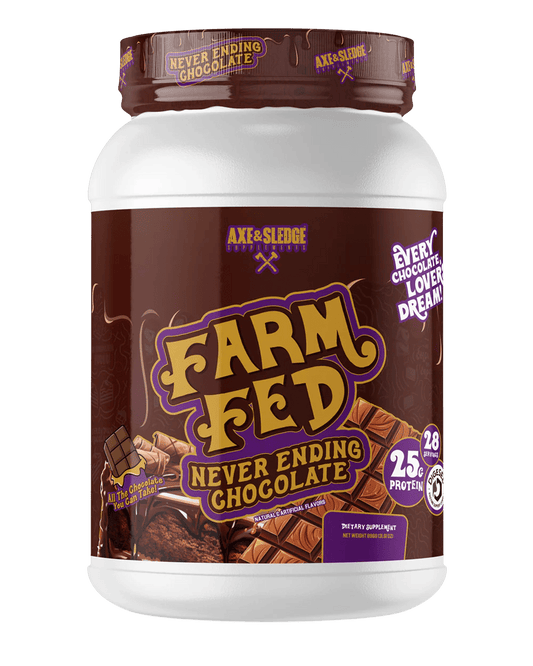 Axe & Sledge - Farm Fed - Never Ending Chocolate 28serv - Protein - Animal Supps | Sports Nutrition & Supplement Store | Vineland, NJ