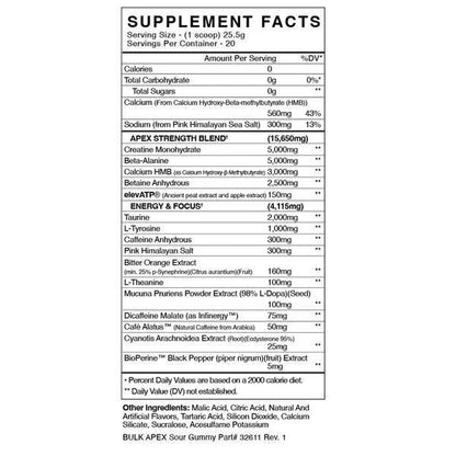 Black Market - BULK Apex - Sour Gummy 20 serving - Pre - Workout - Animal Supps | Supplement, Sports Nutrition, and Vitamin Shop | Vineland NJ