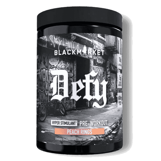 Black Market - DEFY - Peach Rings 20/40serv - Pre - Workout - Animal Supps | Sports Nutrition & Supplement Store | Vineland, NJ