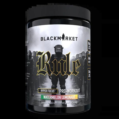 Black Market - RULE - Watermelon Lemonade 20/40serv - Pre - Workout - Animal Supps | Supplement, Sports Nutrition, and Vitamin Shop | Vineland NJ