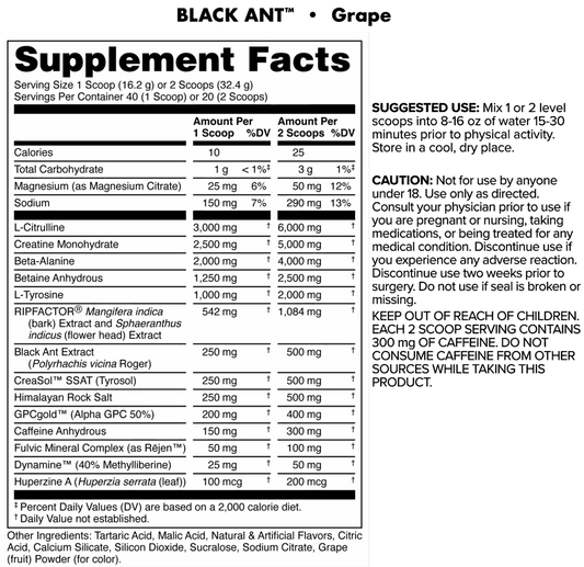 Bucked Up - Black Ant Pre - Citrus - Pre - Workout - Animal Supps | Sports Nutrition & Supplement Store | Vineland, NJ