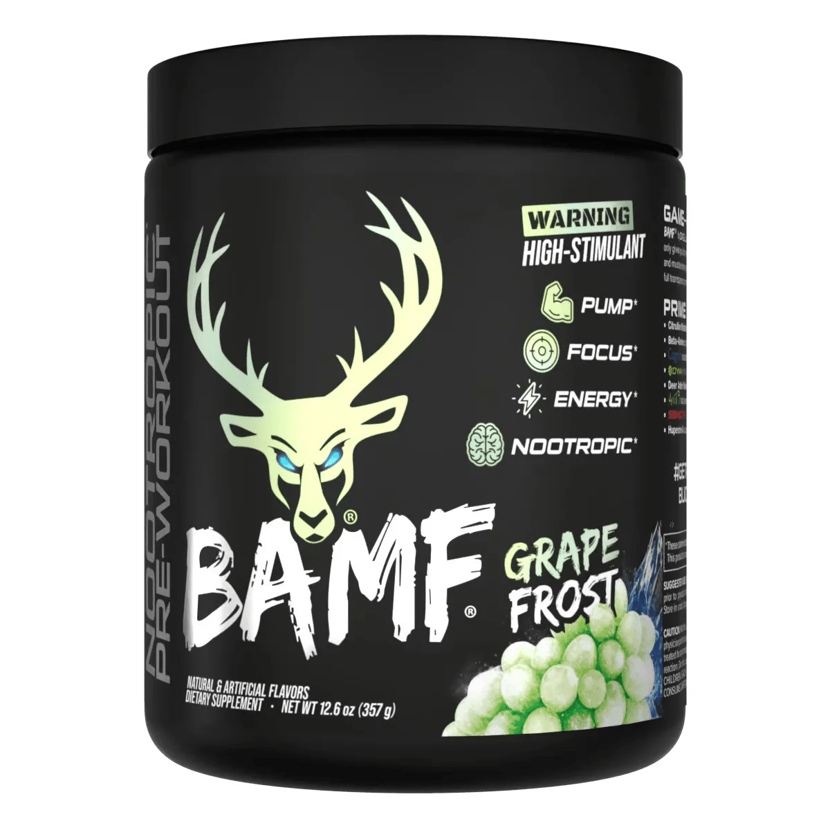 BuckedUp - BAMF High Stimulant Nootropic Pre - Workout - Grape Frost 30serv - Pre - Workout - Animal Supps | Sports Nutrition & Supplement Store | Vineland, NJ