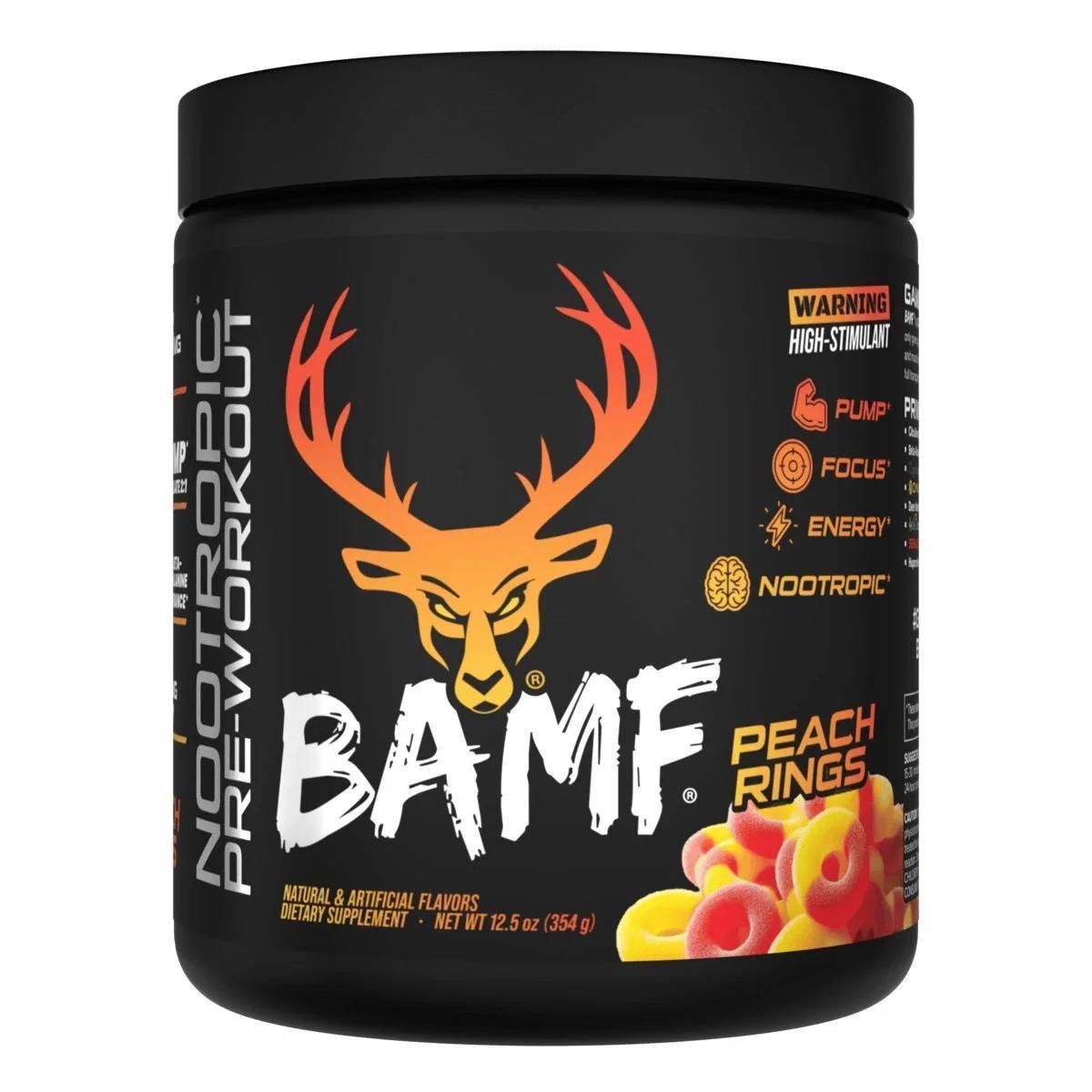BuckedUp - BAMF High Stimulant Nootropic Pre - Workout - Peach Rings 30serv - Pre - Workout - Animal Supps | Supplement, Sports Nutrition, and Vitamin Shop | Vineland NJ
