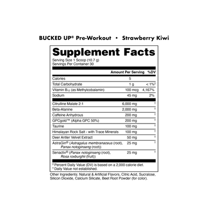 BuckedUp Pre - Workout - Blood Raz 30serv - Pre - Workout - Animal Supps | Sports Nutrition & Supplement Store | Vineland, NJ
