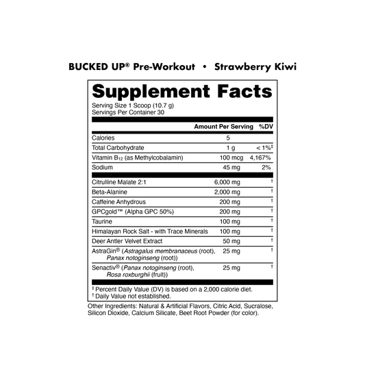 BuckedUp Pre - Workout - Blood Raz 30serv - Pre - Workout - Animal Supps | Sports Nutrition & Supplement Store | Vineland, NJ