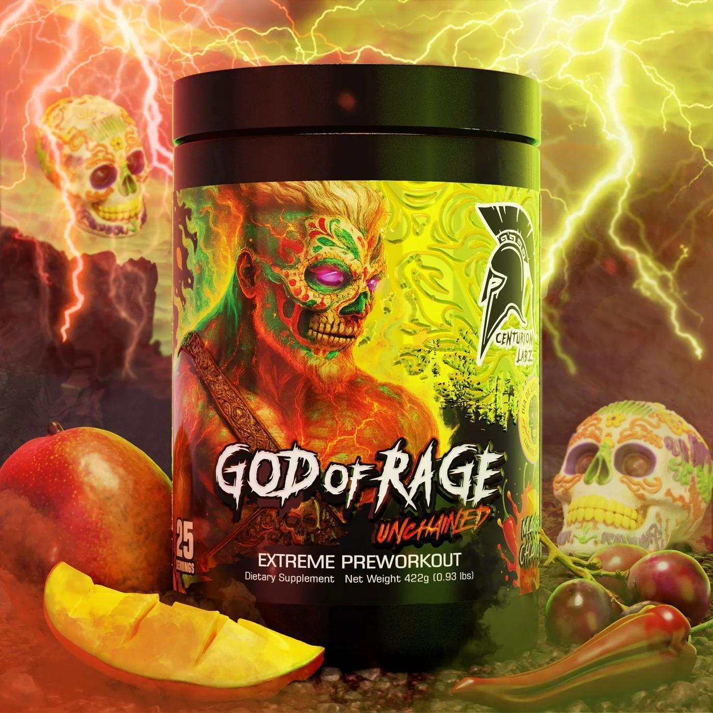 Centurion Labz - God of Rage Unchained - Mango Chamoy 25serv - Pre - Workout - Animal Supps | Sports Nutrition & Supplement Store | Vineland, NJ