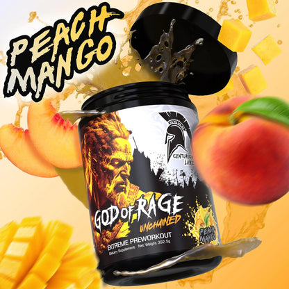 Centurion Labz - God of Rage Unchained - Peach Mango 25serv - Pre - Workout - Animal Supps | Sports Nutrition & Supplement Store | Vineland, NJ