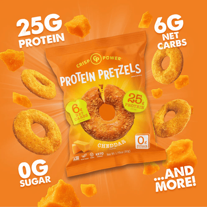 Crisp Power - Protein Pretzels - Cheddar - Food/Snacks - Animal Supps | Sports Nutrition & Supplement Store | Vineland, NJ