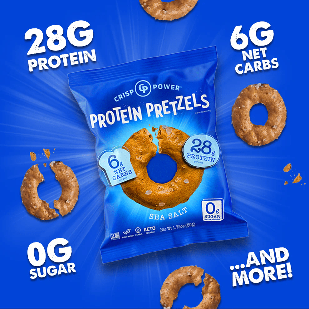 Crisp Power - Protein Pretzels - Sea Salt - Food/Snacks - Animal Supps | Sports Nutrition & Supplement Store | Vineland, NJ
