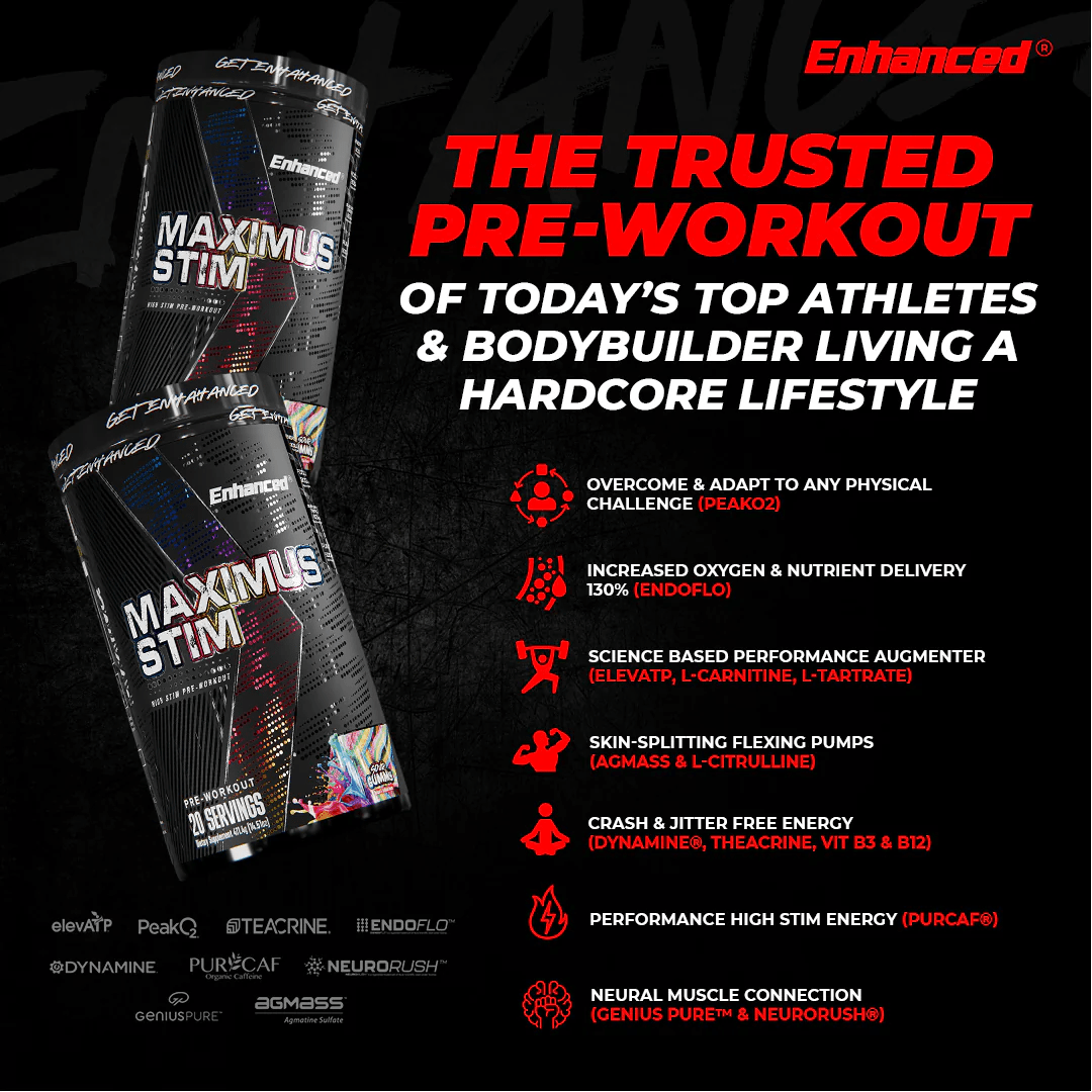 Enhanced Labs - Maximus Stim Pre - Workout - Grape Rock Candy - Pre - Workout - Animal Supps | Supplement, Sports Nutrition, and Vitamin Shop | Vineland NJ