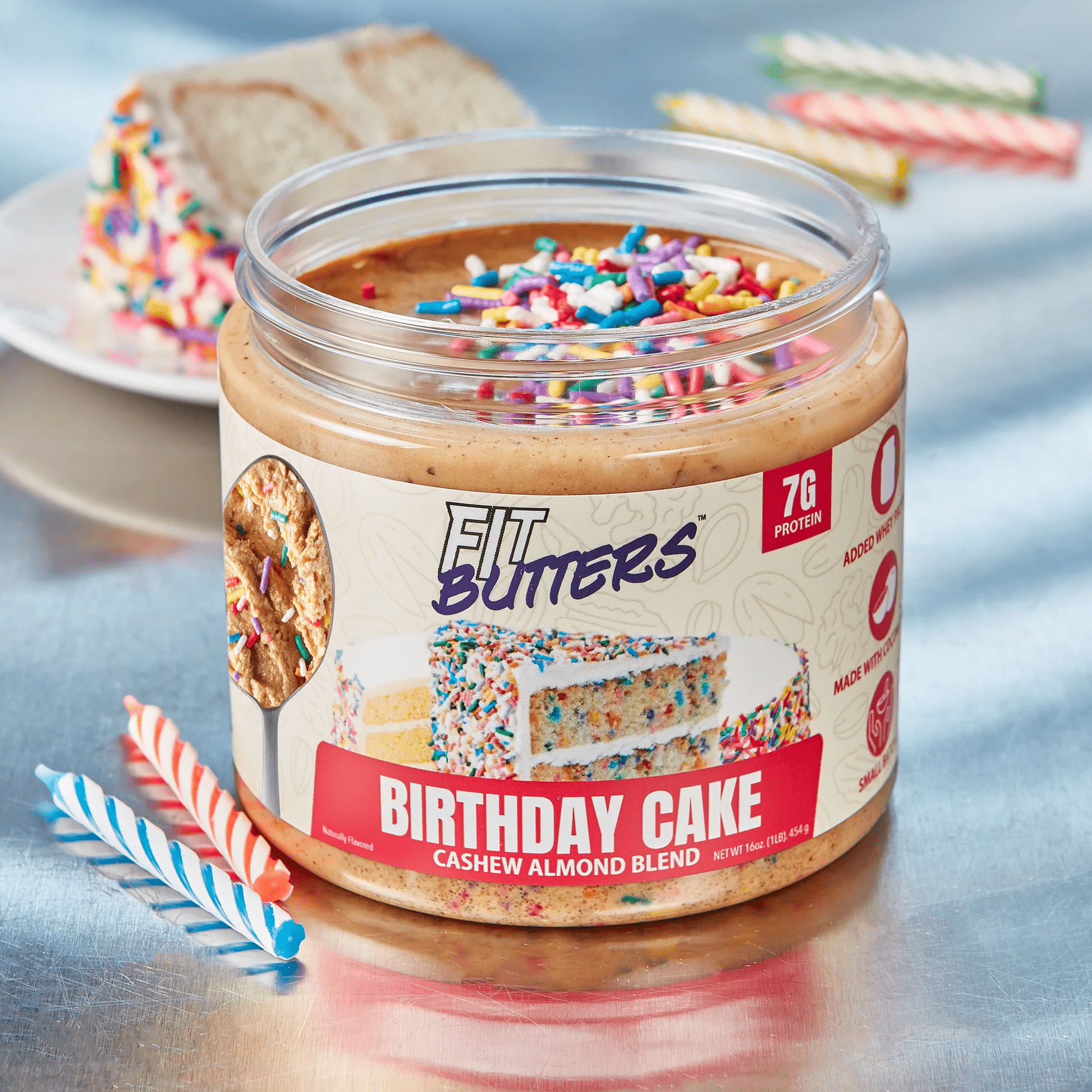 Fit Butters - Birthday Cake (Cashew & Almond Butter) 16oz - Food/Snacks - Animal Supps | Sports Nutrition & Supplement Store | Vineland, NJ
