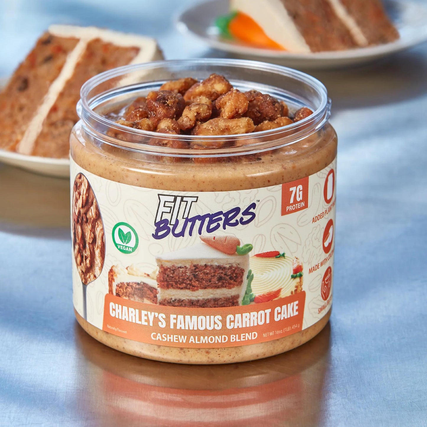 Fit Butters - Charley's Famous Carrot Cake (Cashew & Almond Butter - Vegan) 16oz - Food/Snacks - Animal Supps | Sports Nutrition & Supplement Store | Vineland, NJ