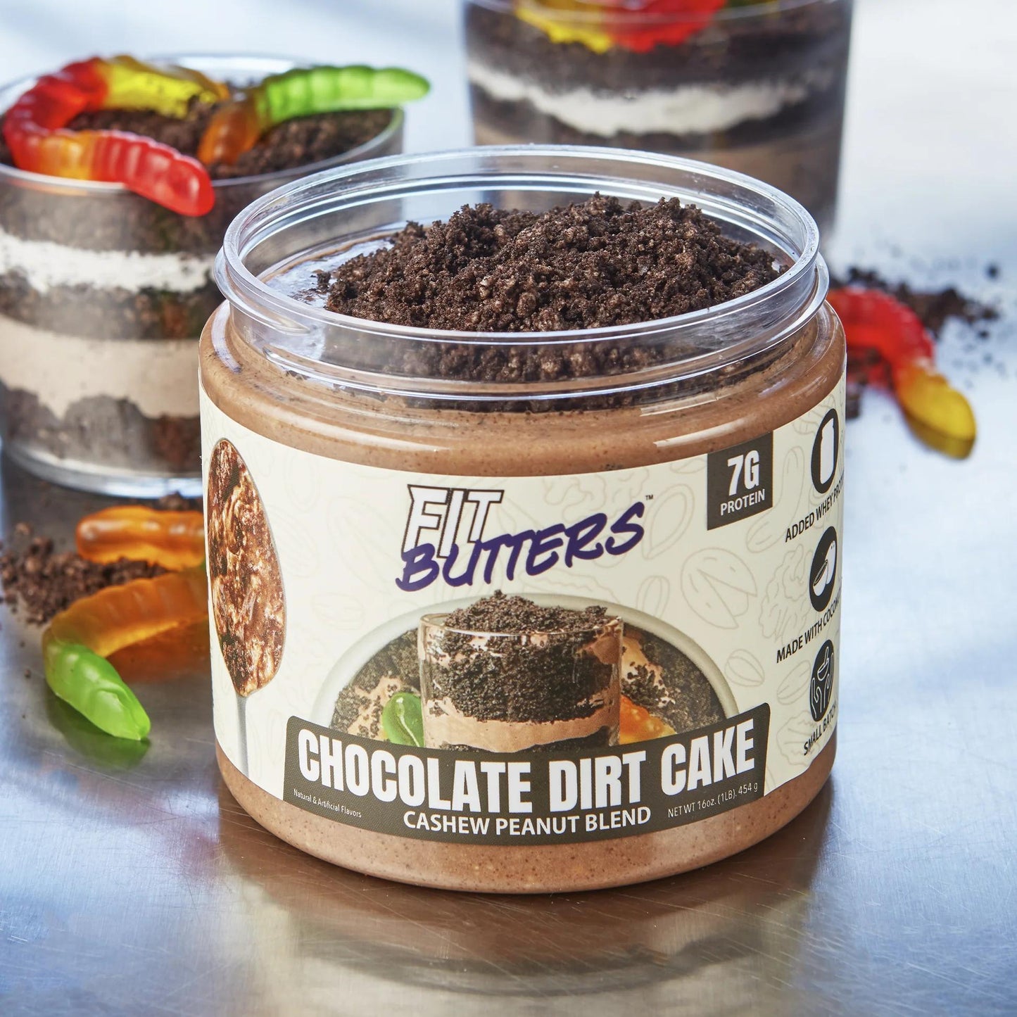 Fit Butters - Chocolate Dirt Cake 16oz - Food/Snacks -Animal Supps